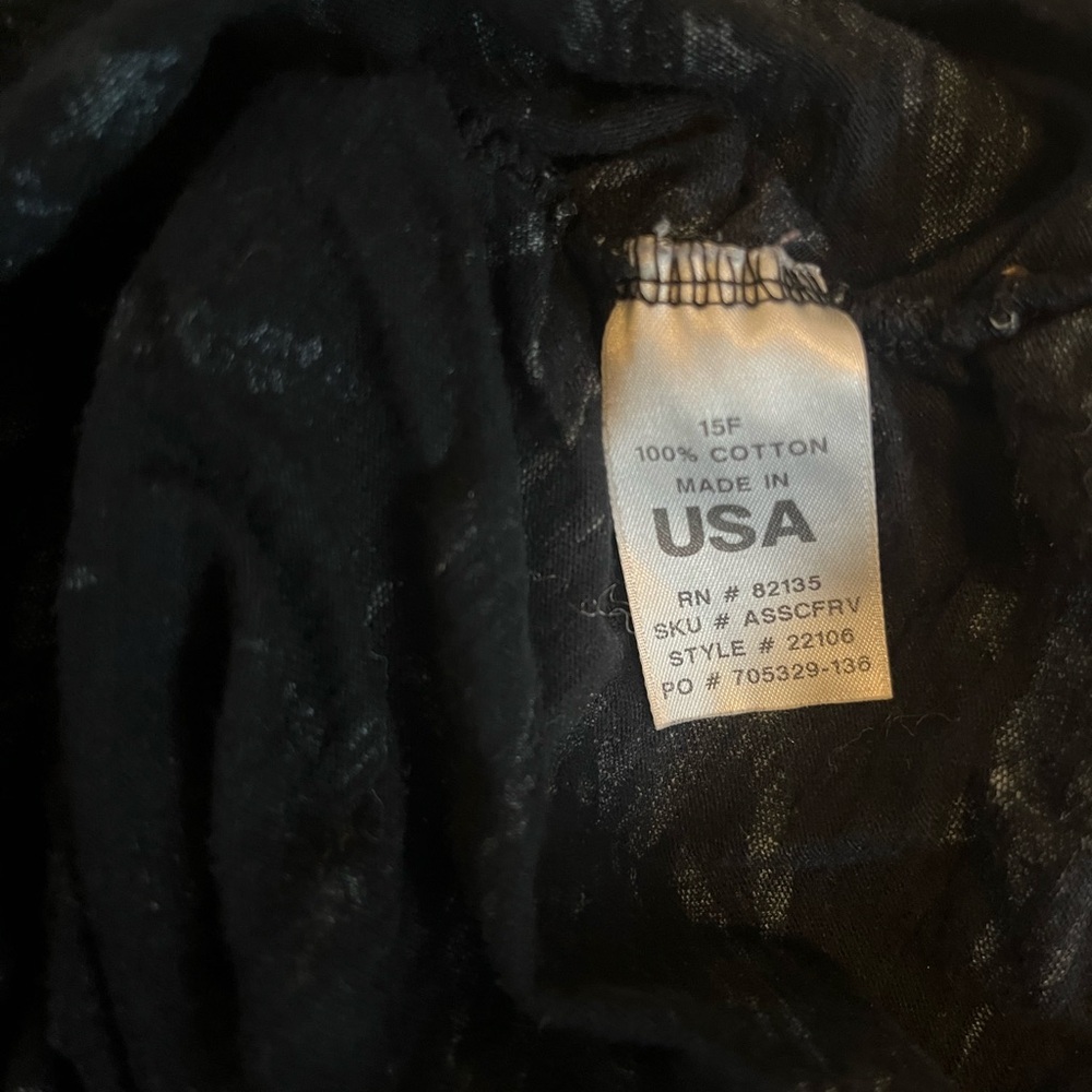 Fresh Produce Black and Gray Patterned Short Sleeve Ruched Sides Top Size Medium - Picture 4 of 4